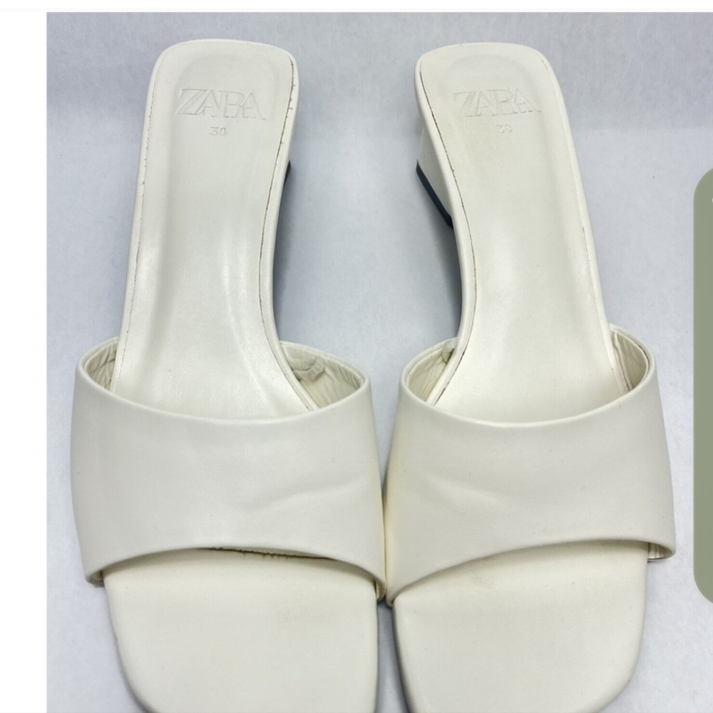 Zara block white sandal